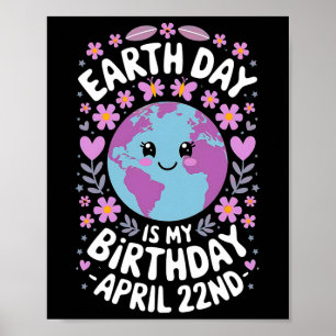 Póster El Día De La Tierra Es Mi Cumpleaños Para Los Chic