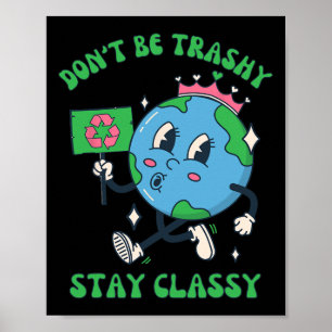 Póster El Día de la Tierra Retro 2024 para el reciclaje d