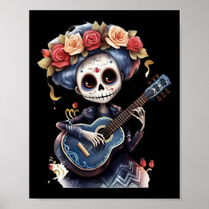 Póster El Día De Los Muertos Inspiró Catrina Sugar Skull