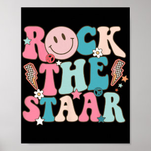 Póster El día de prueba de Staar Retro Groovy Teacher St