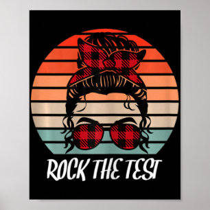 Póster El día de prueba divertida Rock the Test Sunset Te
