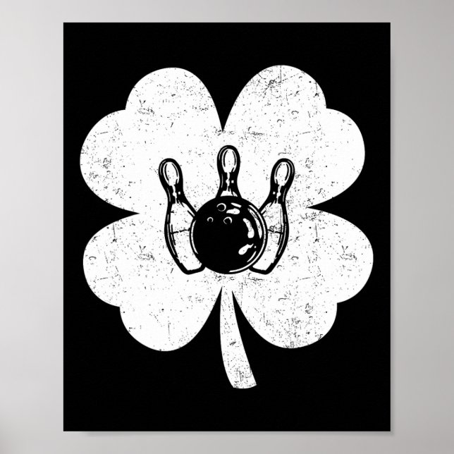 Póster El día de San Patricio Bowling Irish Shamrock Bowl (Frente)