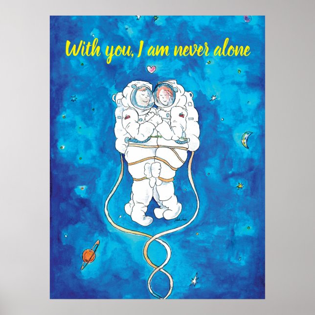 Póster El día de San Valentín Astronautas Amantes Poster (Frente)