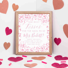 Póster El día de San Valentín Bridal Shower: ¿Cuántos bes