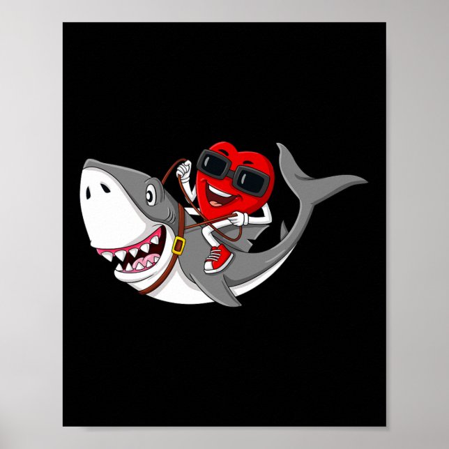 Póster El día de San Valentín de tiburones viajando en el (Frente)