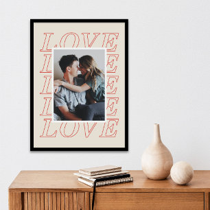 Póster El día de San Valentín de tipografía de amor Poste