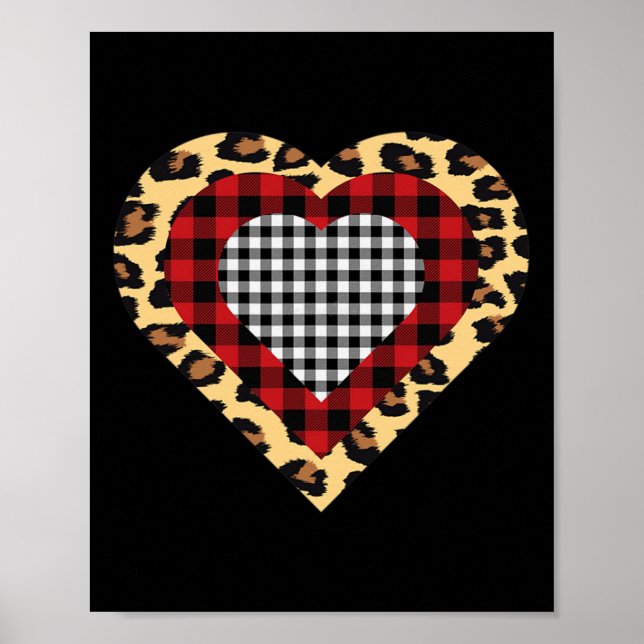 Póster El día de San Valentín de tres corazones de mancha (Frente)