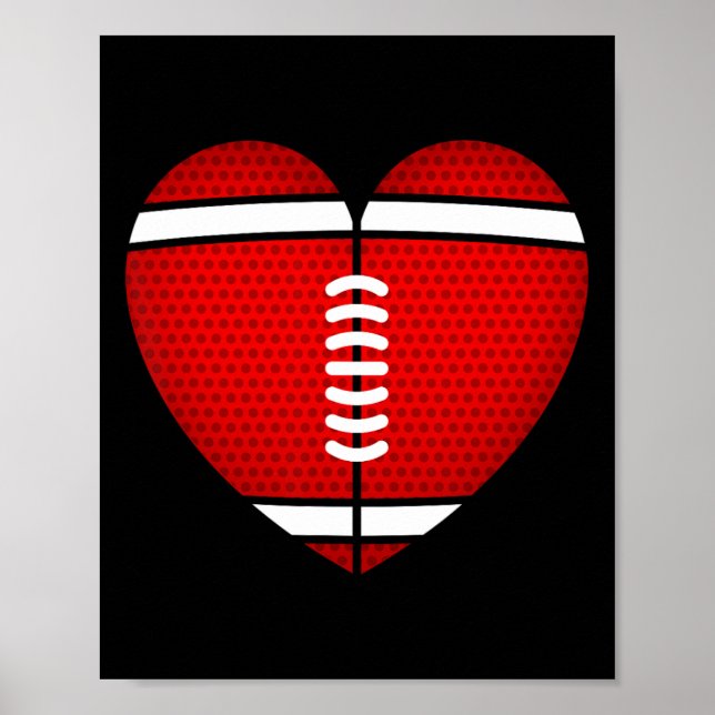 Póster El día de San Valentín Del Corazón Del Fútbol Para (Frente)