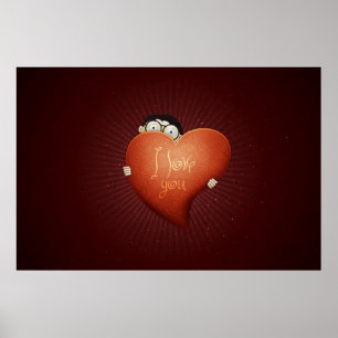 Póster El día de San Valentín feliz: Un muchacho en el