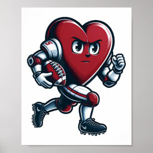 Póster El día de San Valentín Heart Footll Player