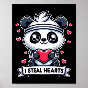 Póster El día de San Valentín I Robar corazones Panda Bea