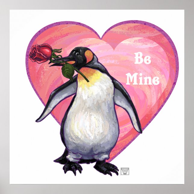 Póster El día de San Valentín Penguin (Frente)