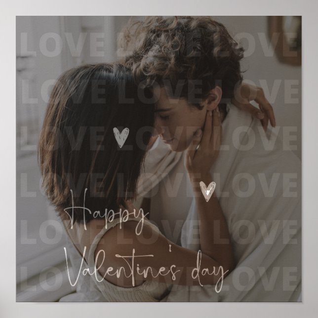 Póster El día de San Valentín personalizado Foto de parej (Frente)