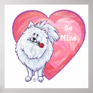 Póster El día de San Valentín Pomerania Blanca