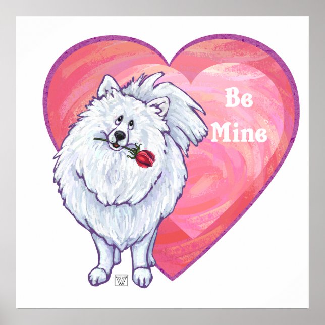 Póster El día de San Valentín Pomerania Blanca (Frente)