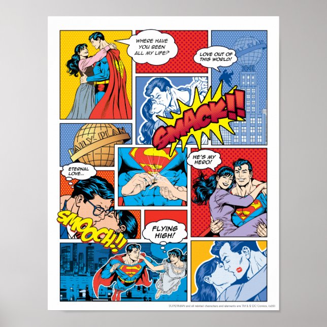 Póster El día de San Valentín Superman | Collage de histo (Frente)