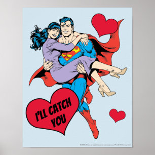 Póster El día de San Valentín Superman Te atraparé