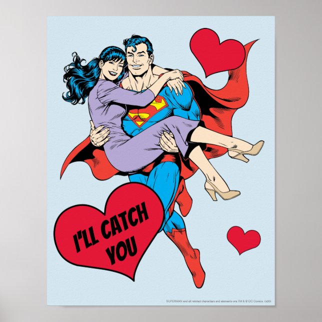 Póster El día de San Valentín Superman | Te atraparé (Frente)