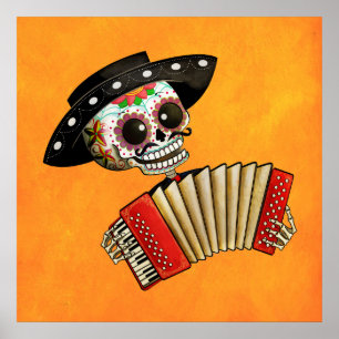 Póster El día del Mariachi muerto del EL del esqueleto