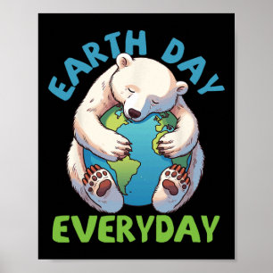 Póster El Día del Oso Tierra Cada Día Abraza La Tierra