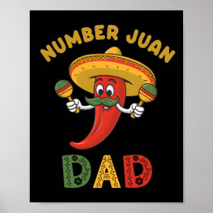 Póster El Día del Padre Funny Número Uno Juan Papá Mexica