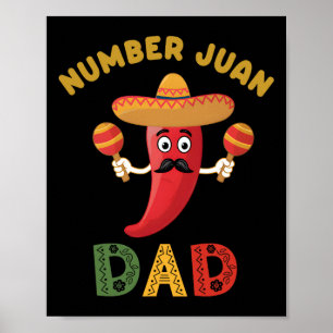 Póster El Día del Padre Funny Número Uno Juan Papá Mexica