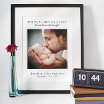 Póster El día que conocí a mi papá, foto, padre de famili<br><div class="desc">Añade una fotografía de tu bebé el día en que conocieron a su papá,  ¡así como su nombre y fecha de nacimiento para un regalo que papá valorará para siempre!</div>