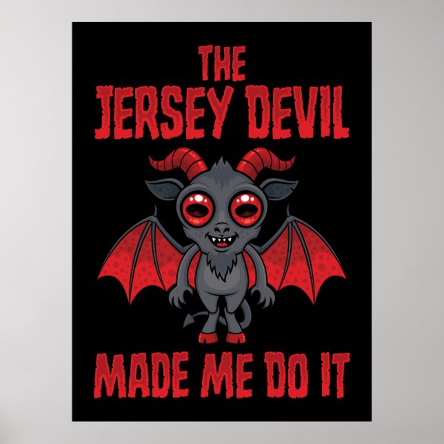 Póster El Diablo de Jersey Me Hizo Hacerlo (Frente)