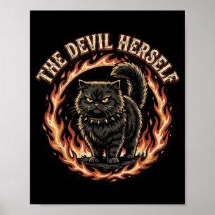 Póster El Diablo Retro Oculto Mujeres Femenino Oscuro