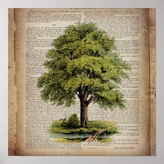 Póster El diccionario ECO Earth Day imprime el roble vint