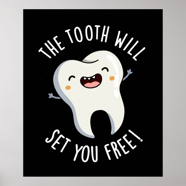 Póster El Diente Te Dará Gratuito Pun Dental Oscuro BG (Frente)