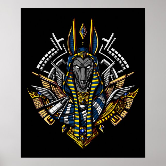 Póster El Dios Egipcio Anubis El Lobo Faraón (Frente)