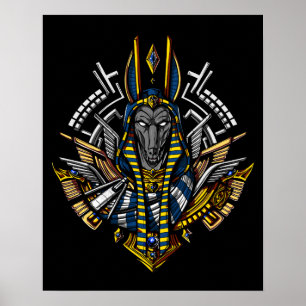 Póster El Dios Egipcio Anubis El Lobo Faraón