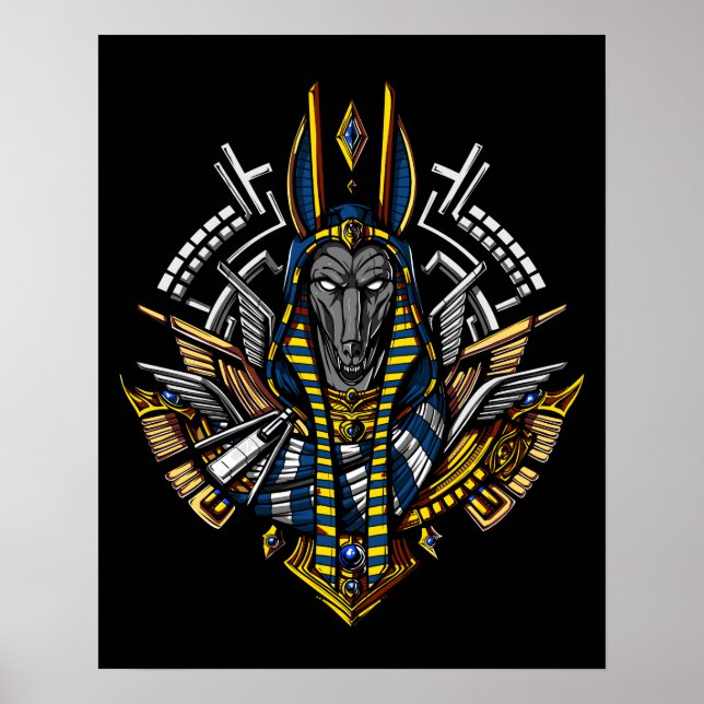 Póster El Dios Egipcio Anubis El Lobo Faraón (Frente)