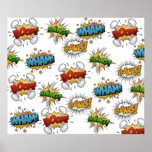 Póster El discurso cómico de la onomatopoyía burbuja burb