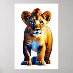 Póster El diseño de la pepita de leones para bebés para a