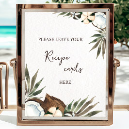 Póster El diseño especial de la floral tropical hawaiana