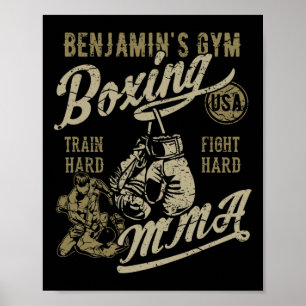 Póster El diseño retro de boxeo en gimnasia de Benjamin p
