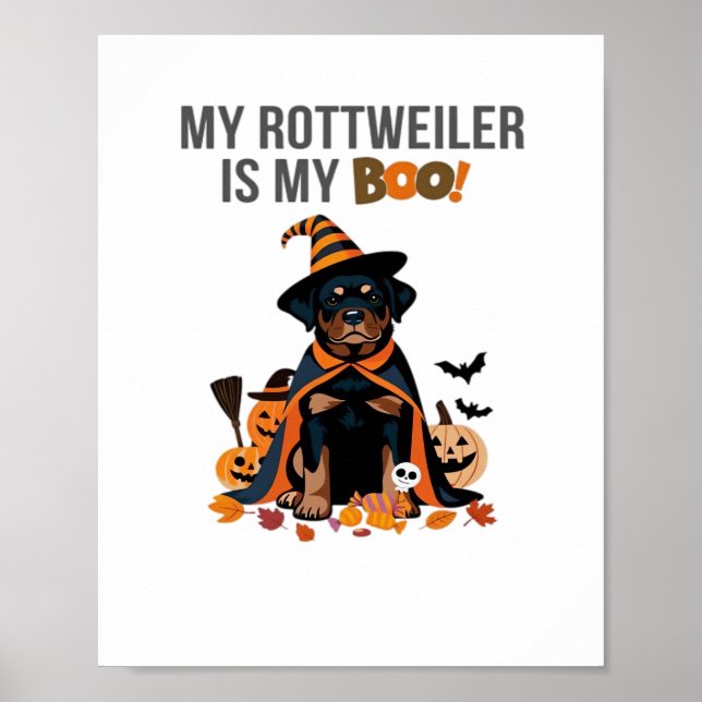 Póster El disfraz de rottweiler de Halloween Mi Rottweile (Frente)
