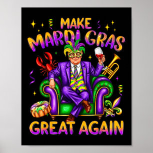 Póster El disfraz de Trump Mardi Gras es gracioso hacer d