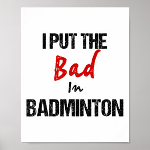 Póster El divertido deporte de la raqueta de Badminton qu