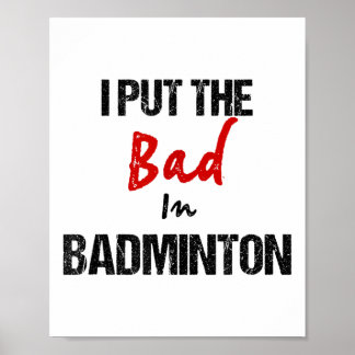 Póster El divertido deporte de la raqueta de Badminton qu