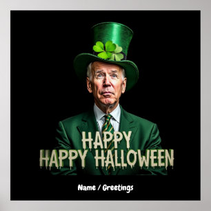 Póster El divertido Joe Biden St. Patrick's Day se confun