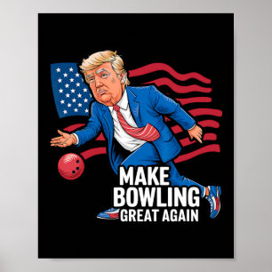 Póster El Divertido Trump Bowling Para El Bote Republican
