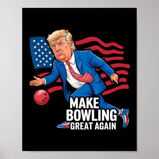 Póster El Divertido Trump Bowling Para El Bote Republican (Frente)