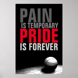 Póster El dolor es el orgullo temporal en el baloncesto p