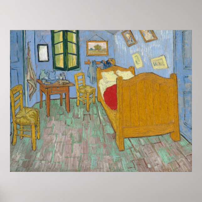 Póster El dormitorio de Vincent Van Gogh (Frente)