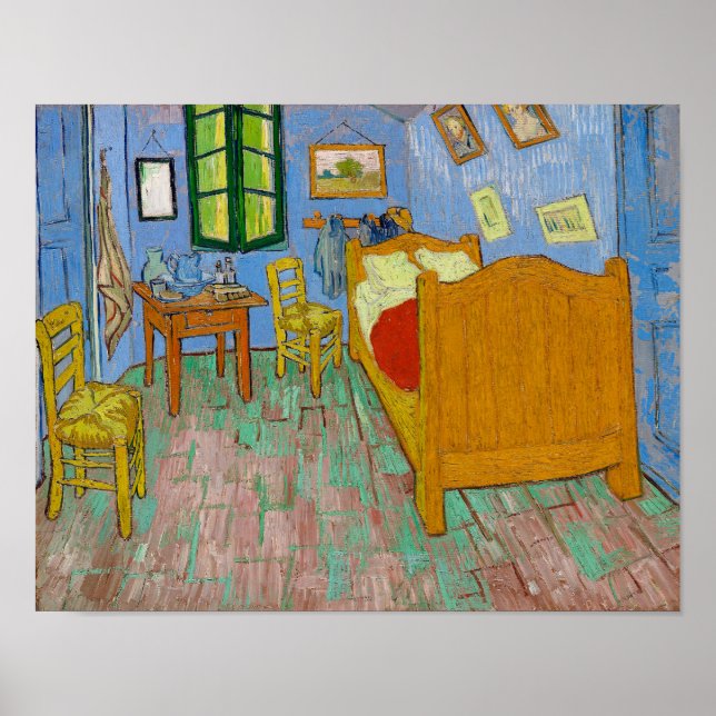 Póster El dormitorio de Vincent Van Gogh (1889) (Frente)