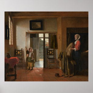 Póster El dormitorio - Poster Bella Artes Pieter de Hooch