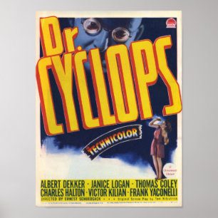 Póster El Dr. Cyclops - horror de la ciencia ficción de
